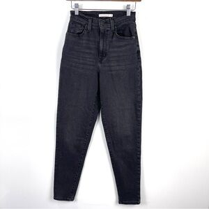 Levi's High Waisted Mom Jeans Relaxed Tapered Leg Dark Grey Women's Size 24